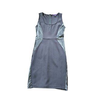 Forever 21 Women's Black dress Vegan Leather accent  over Knee Length size S